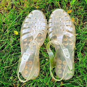 SOLD Vintage Clear Jellies. Size 10. Made in France.